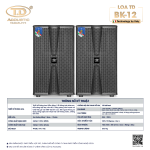 LOA CHUYÊN NGHIỆP TD BK-12 ( DESIGNED BY ITALY)